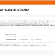 Notification de vol dans Alpha Tango