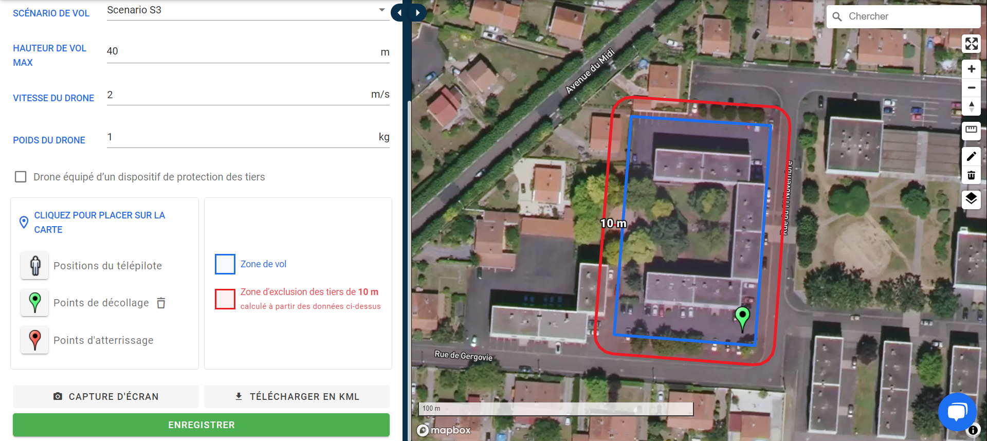 Calculer la zone d